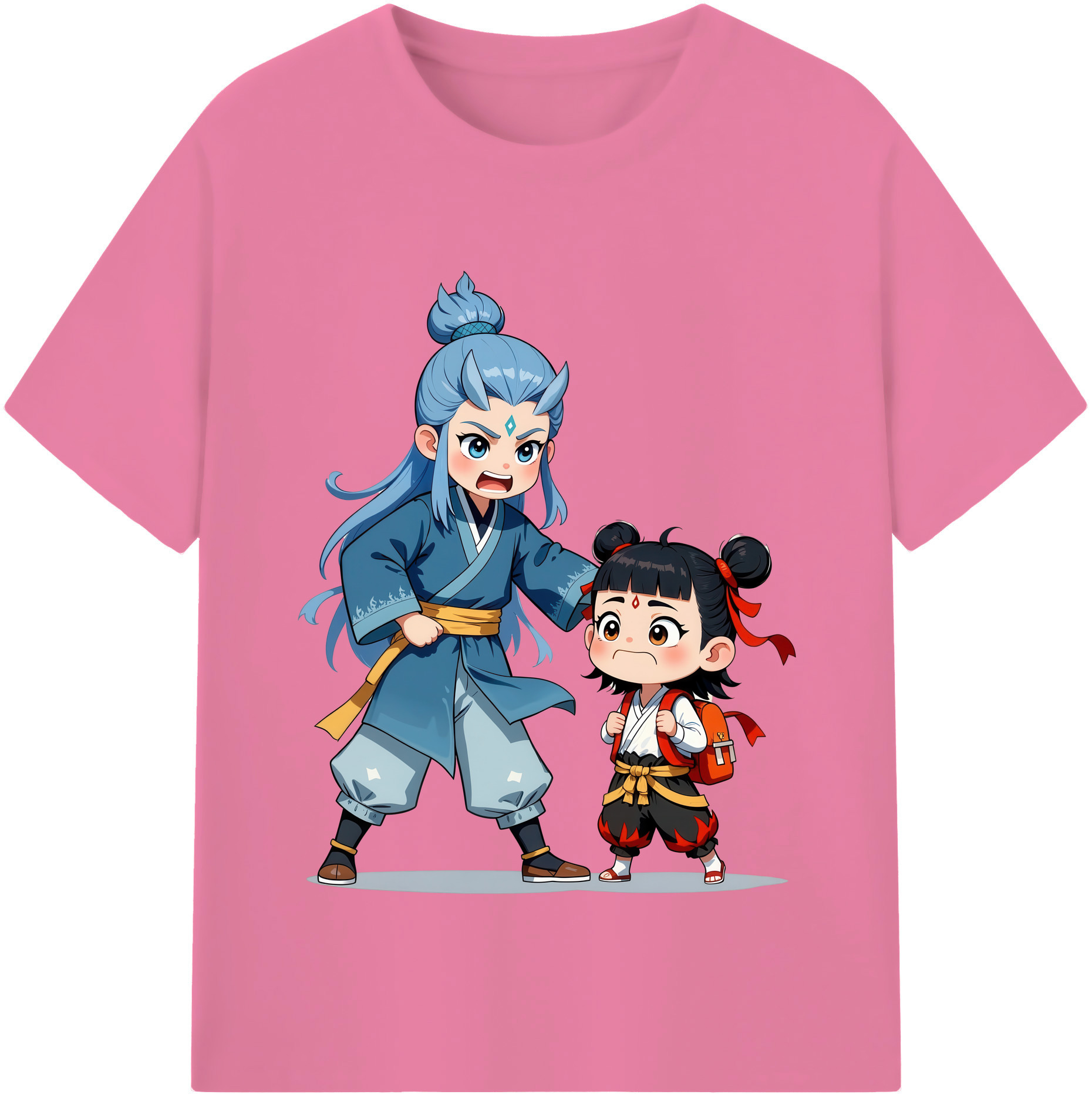 （画像用） Ne Zha 2 ナタ 魔童の大暴れ 綿100％半袖Tシャツ（フロントプリント）